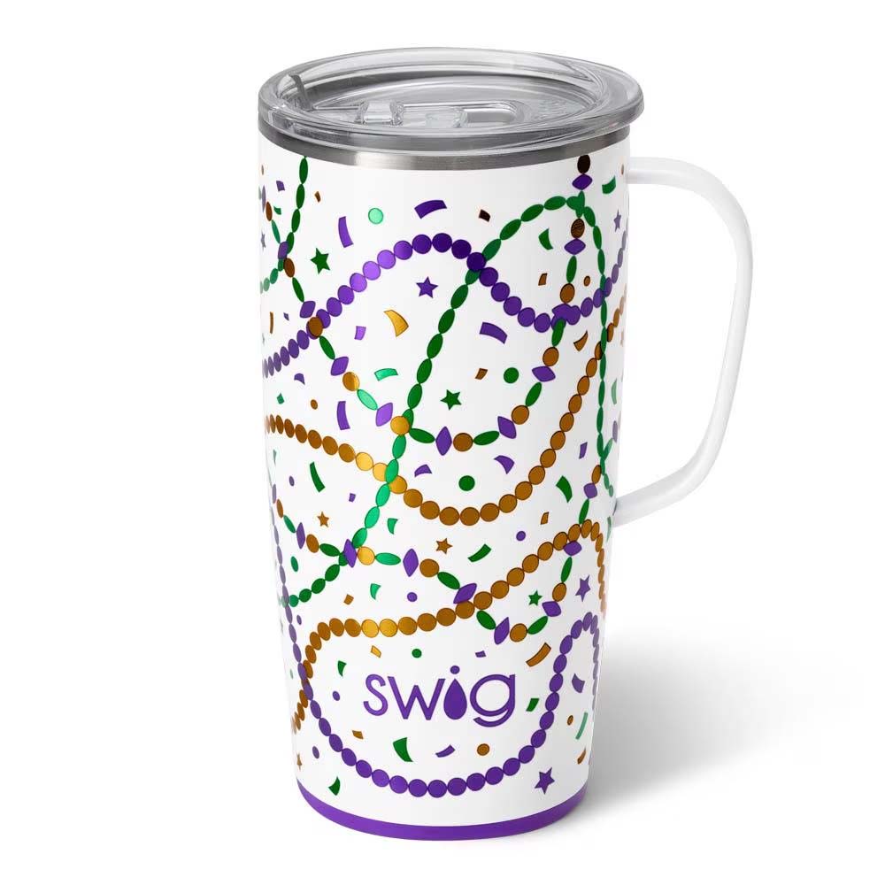 Mardi Gras Swig Travel Mug 22oz