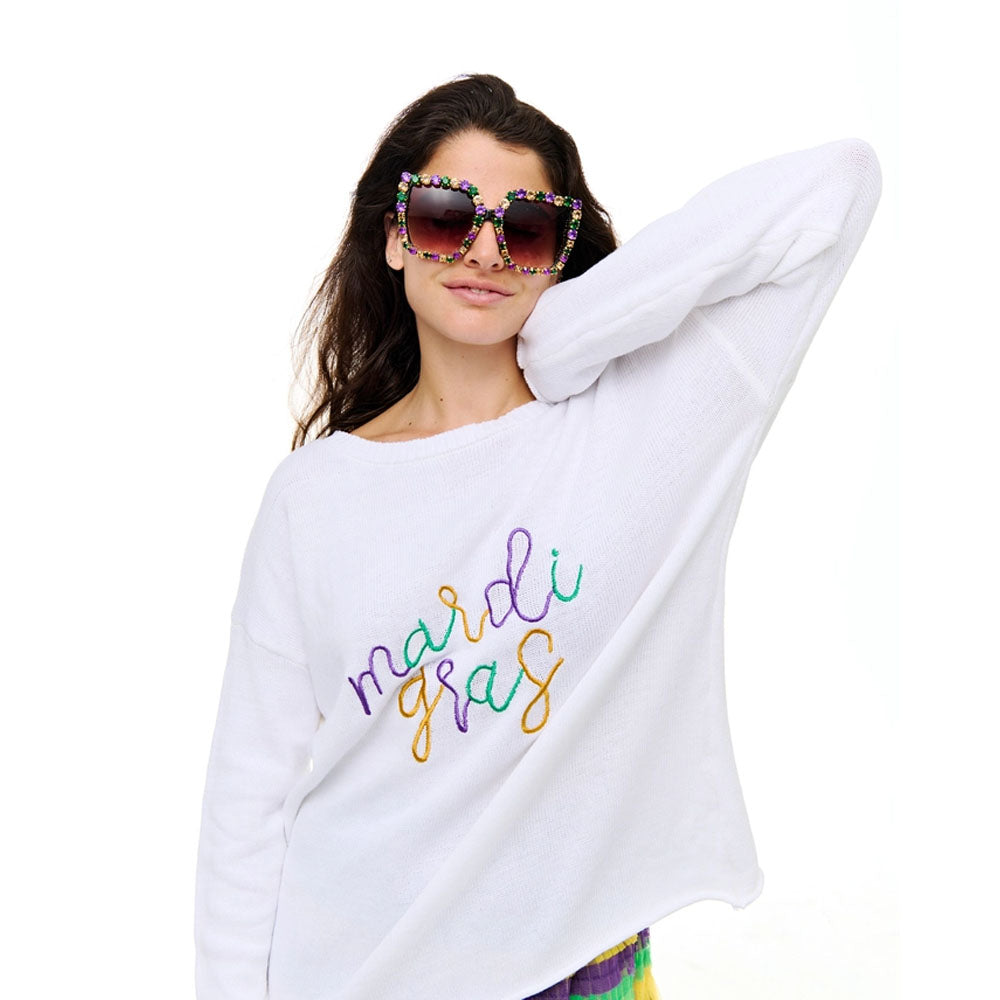 Mardi Gras Scoop Neck Sweater