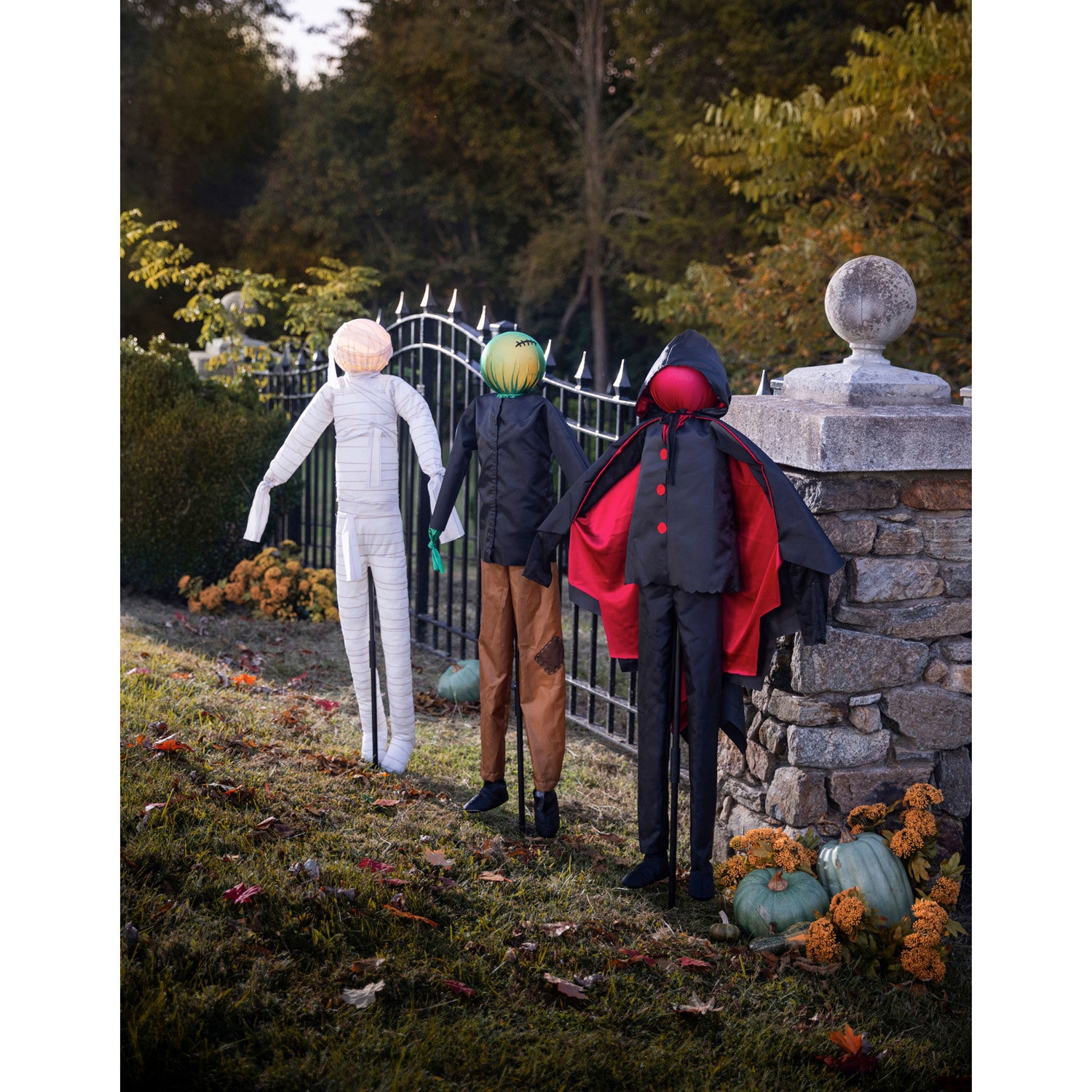 Lighted Halloween Monsters Stakes, Set of 3