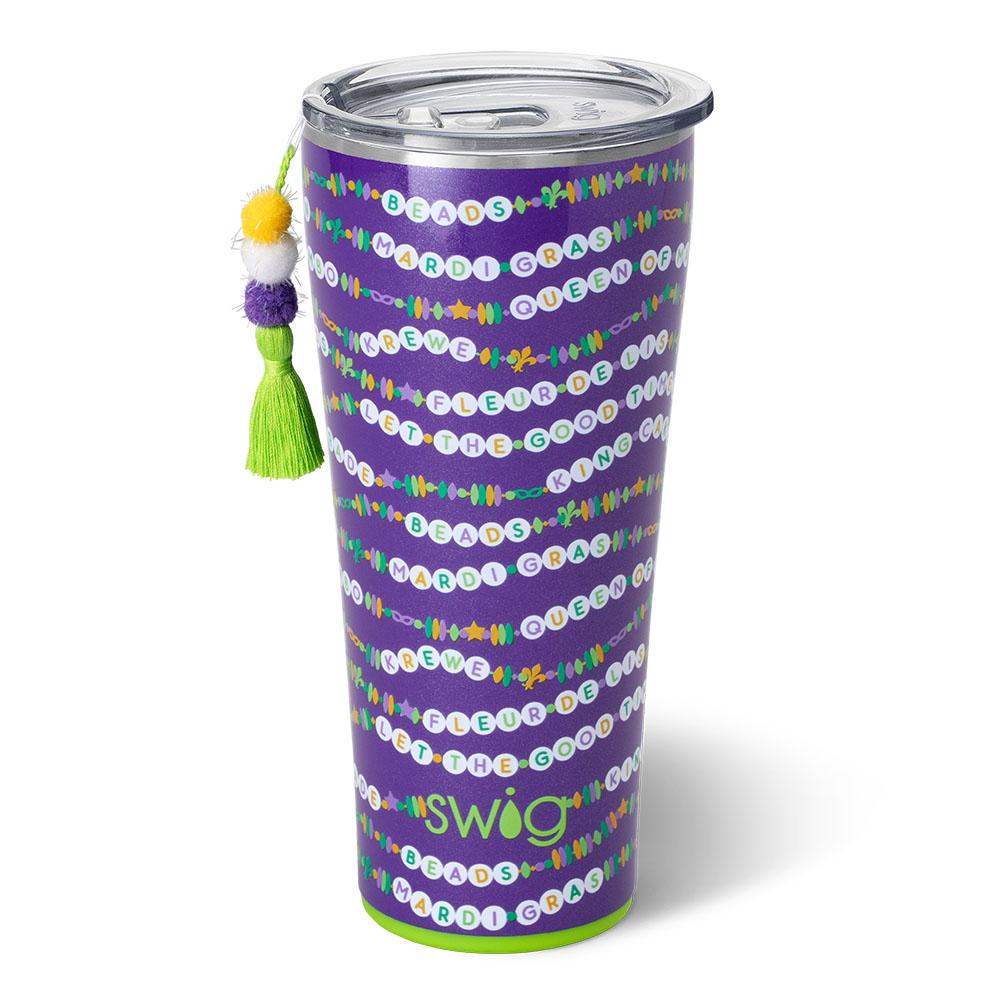 Mardi Gras Swig Tumbler 32oz