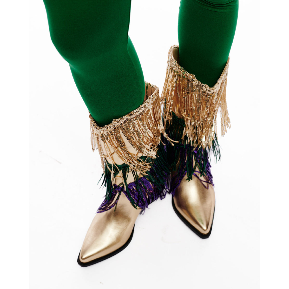 Mardi Gras Tassel Boots