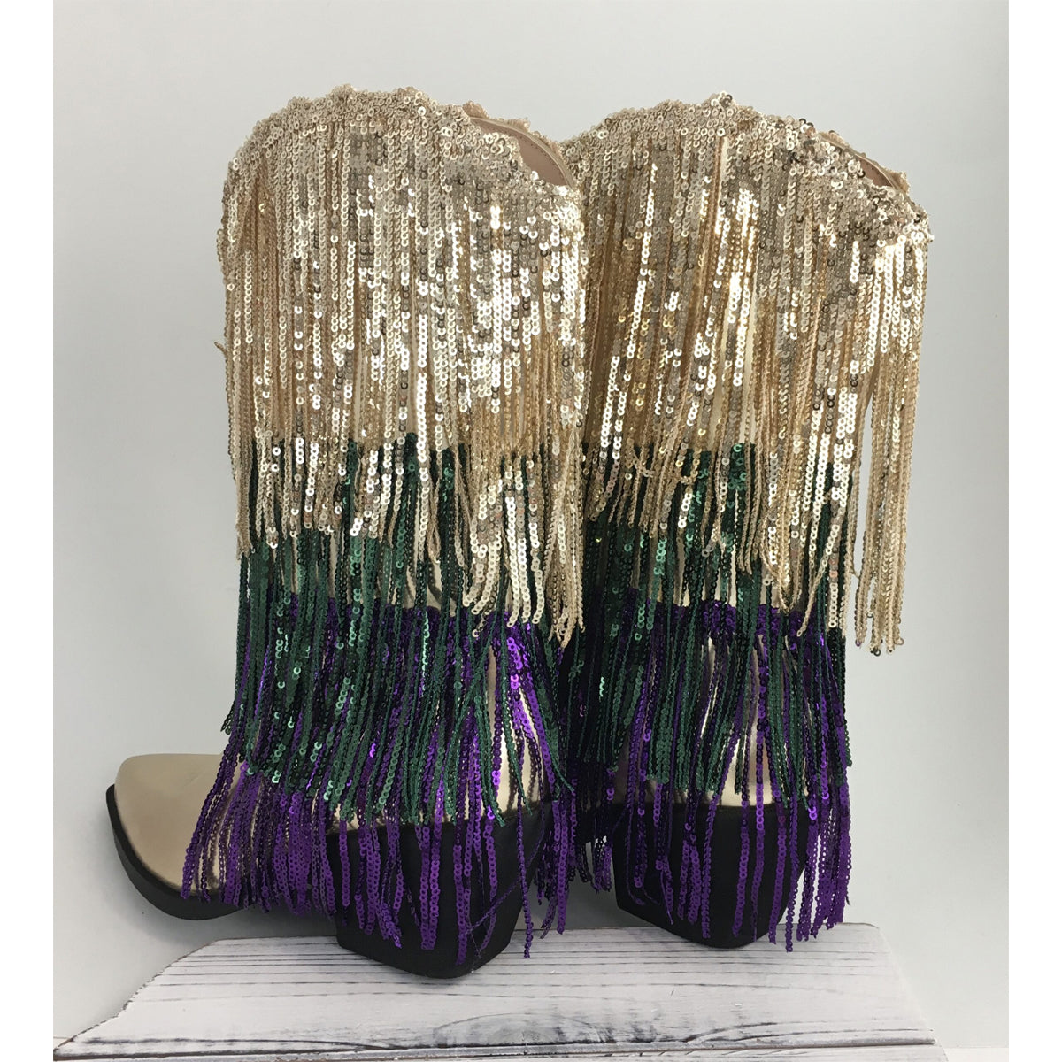 Mardi Gras Tassel Boots