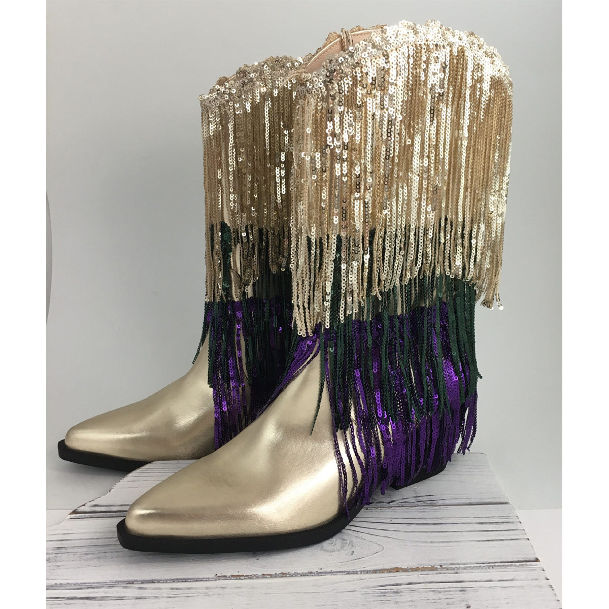 Mardi Gras Tassel Boots