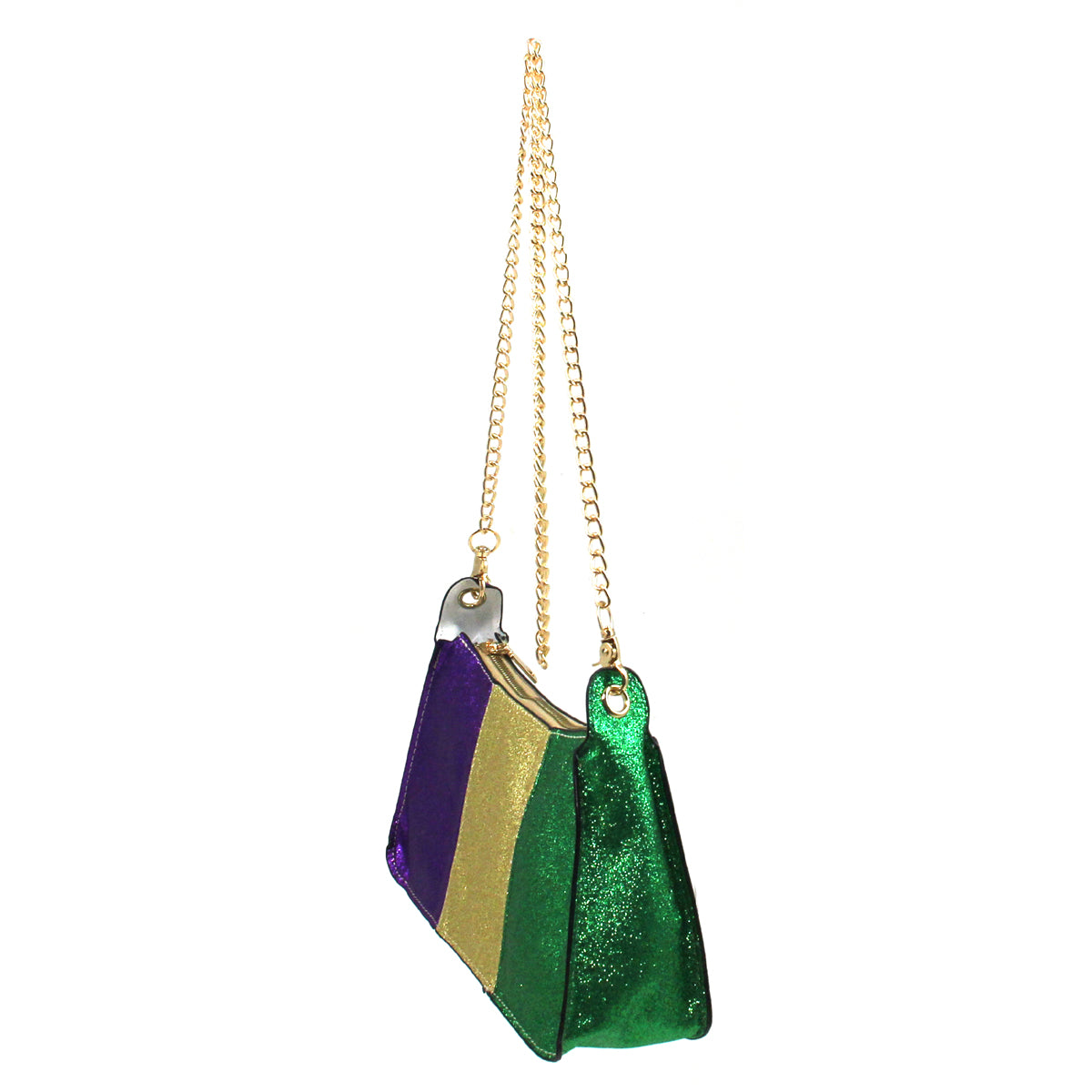 Purple, Green, and Gold Mardi Gras Purse with Strap