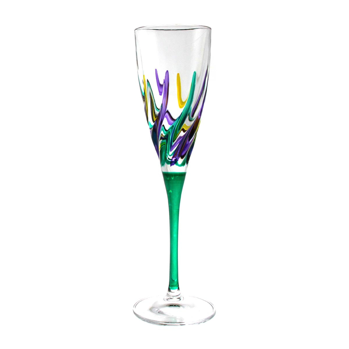 Mardi Gras Trix Flute Champagne Glass