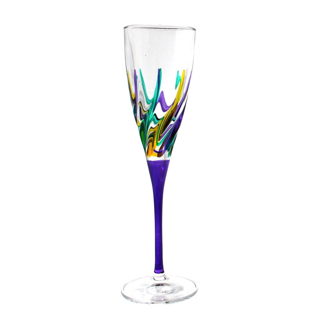 Mardi Gras Trix Flute Champagne Glass