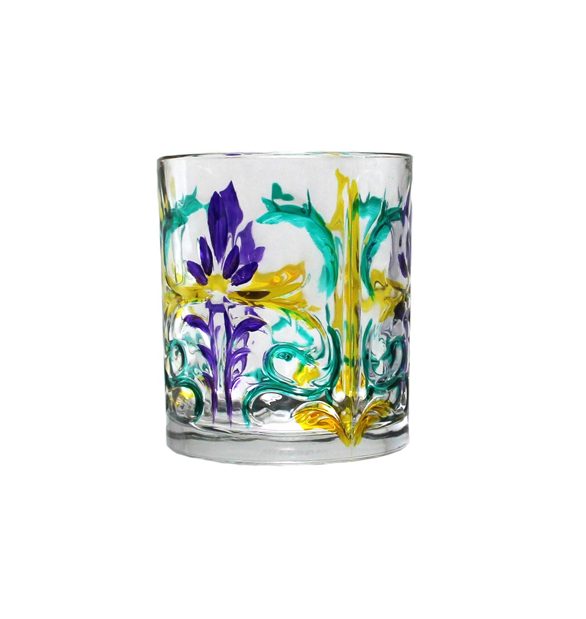 Mardi Gras Fleur De Lis Whiskey/Double Old Fashioned Bicchiere