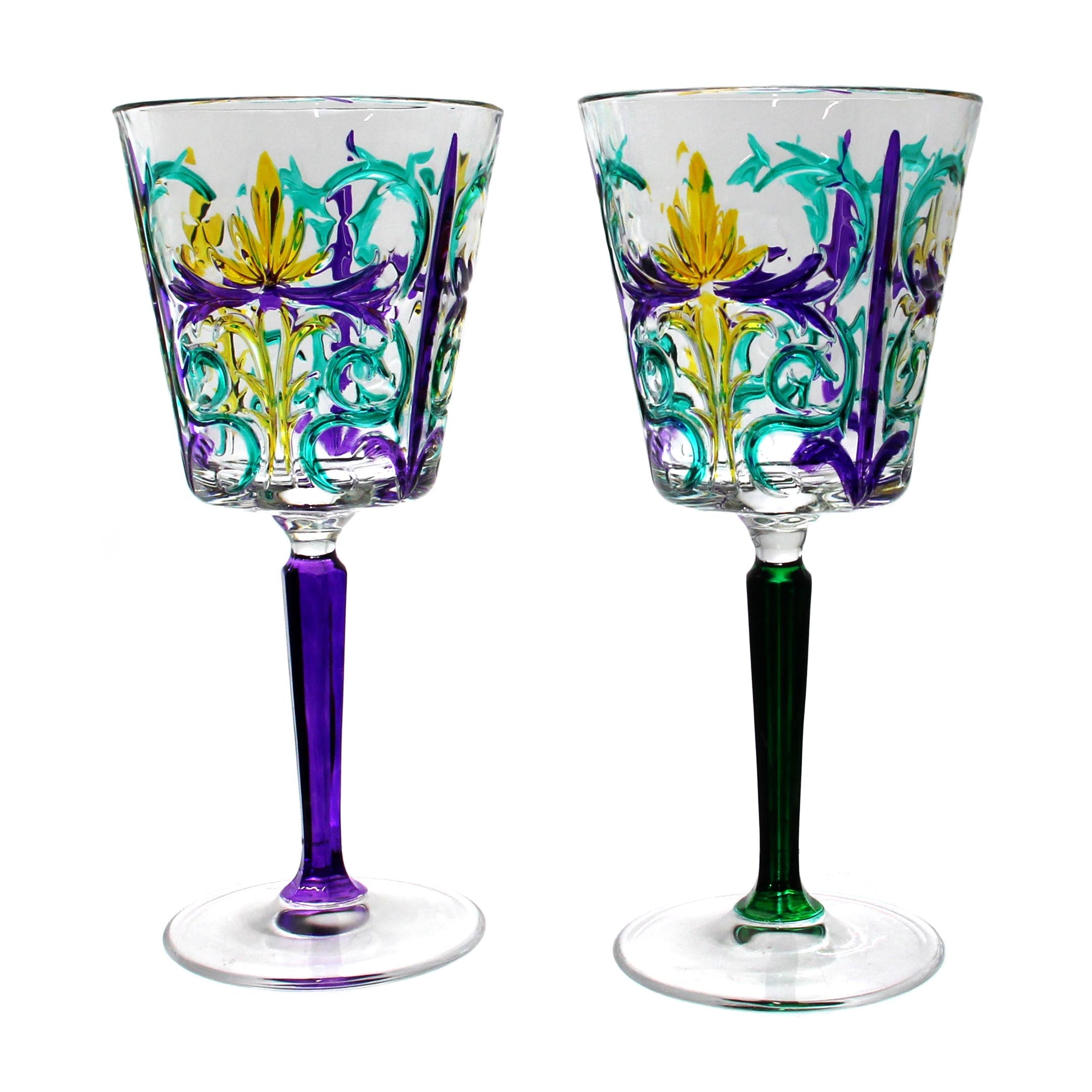 Mardi Gras Fleur De Lis Wine Glass