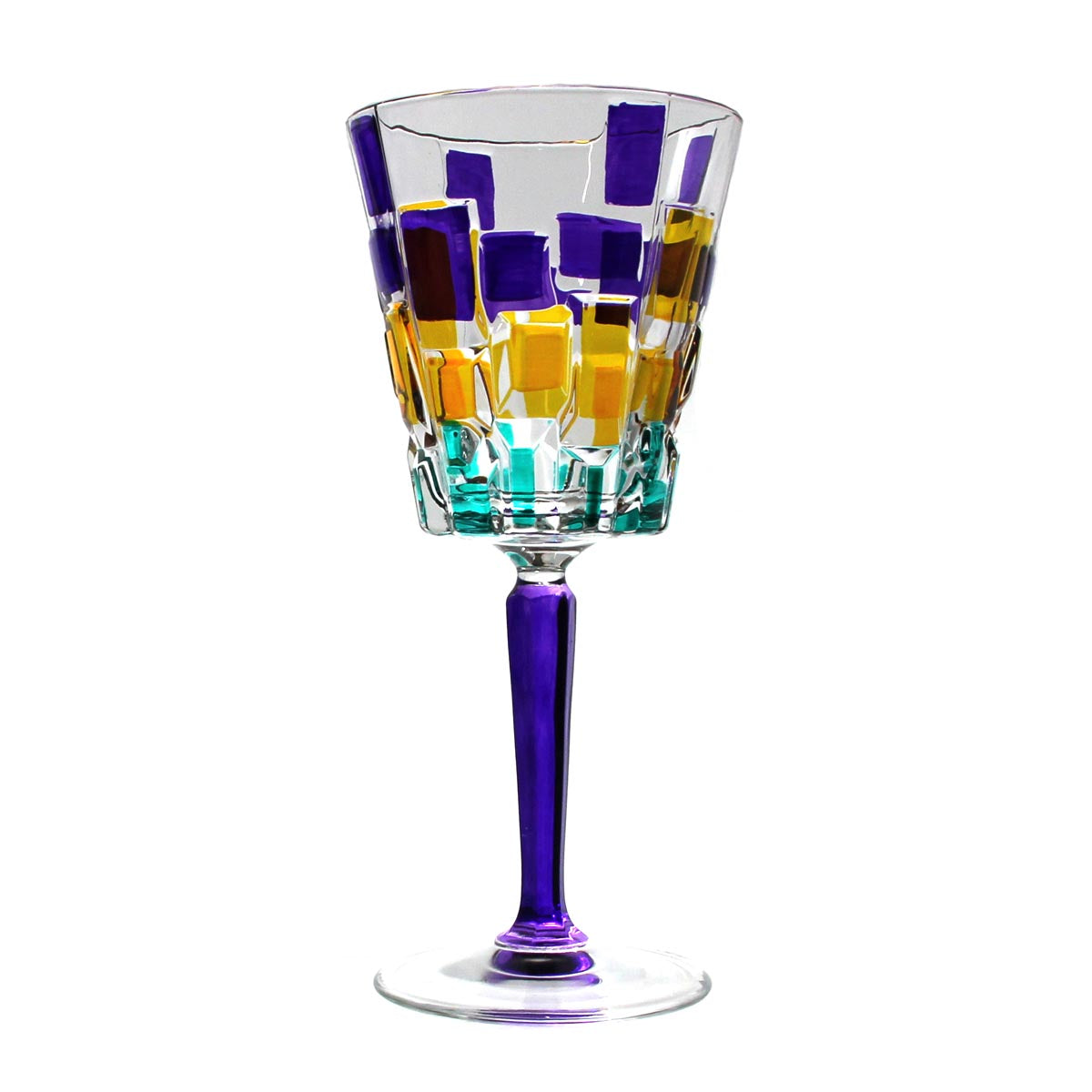 Mardi Gras Frank Lloyd Wright Wine Glass
