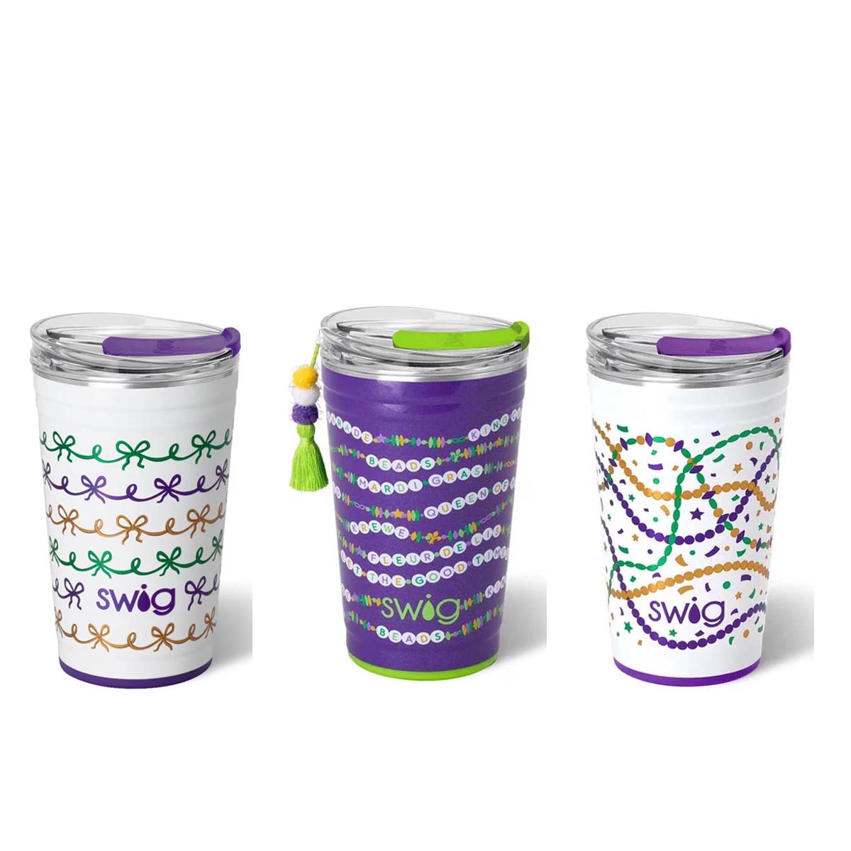 Mardi Gras Swig Party Cup 24oz