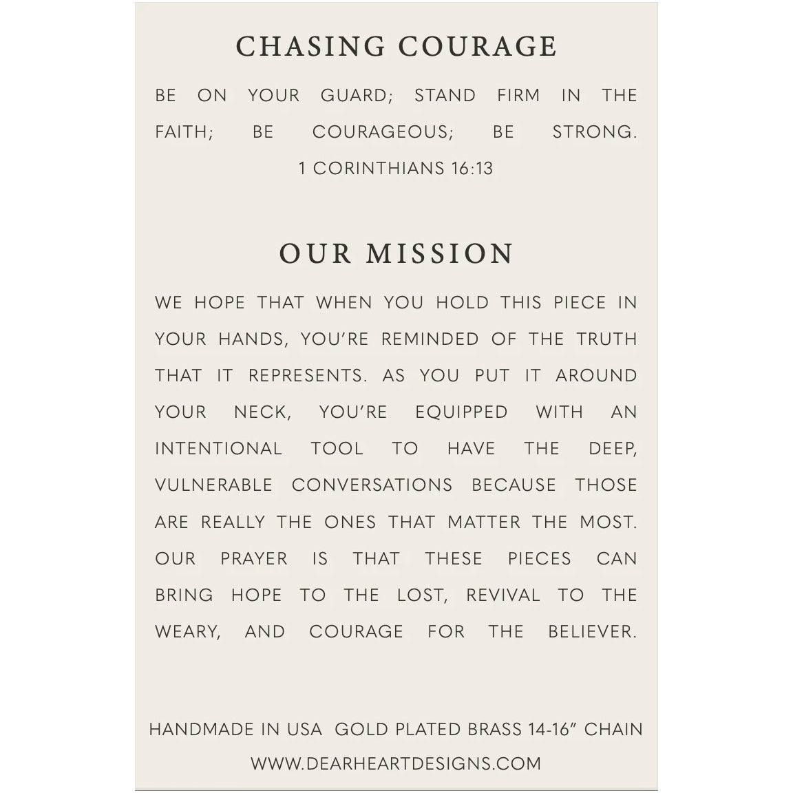 Chasing Courage Necklace By Dear Heart
