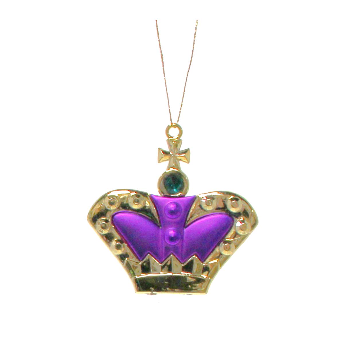 Crown Ornaments, Purple & Gold, 3.5" Mardi Gras