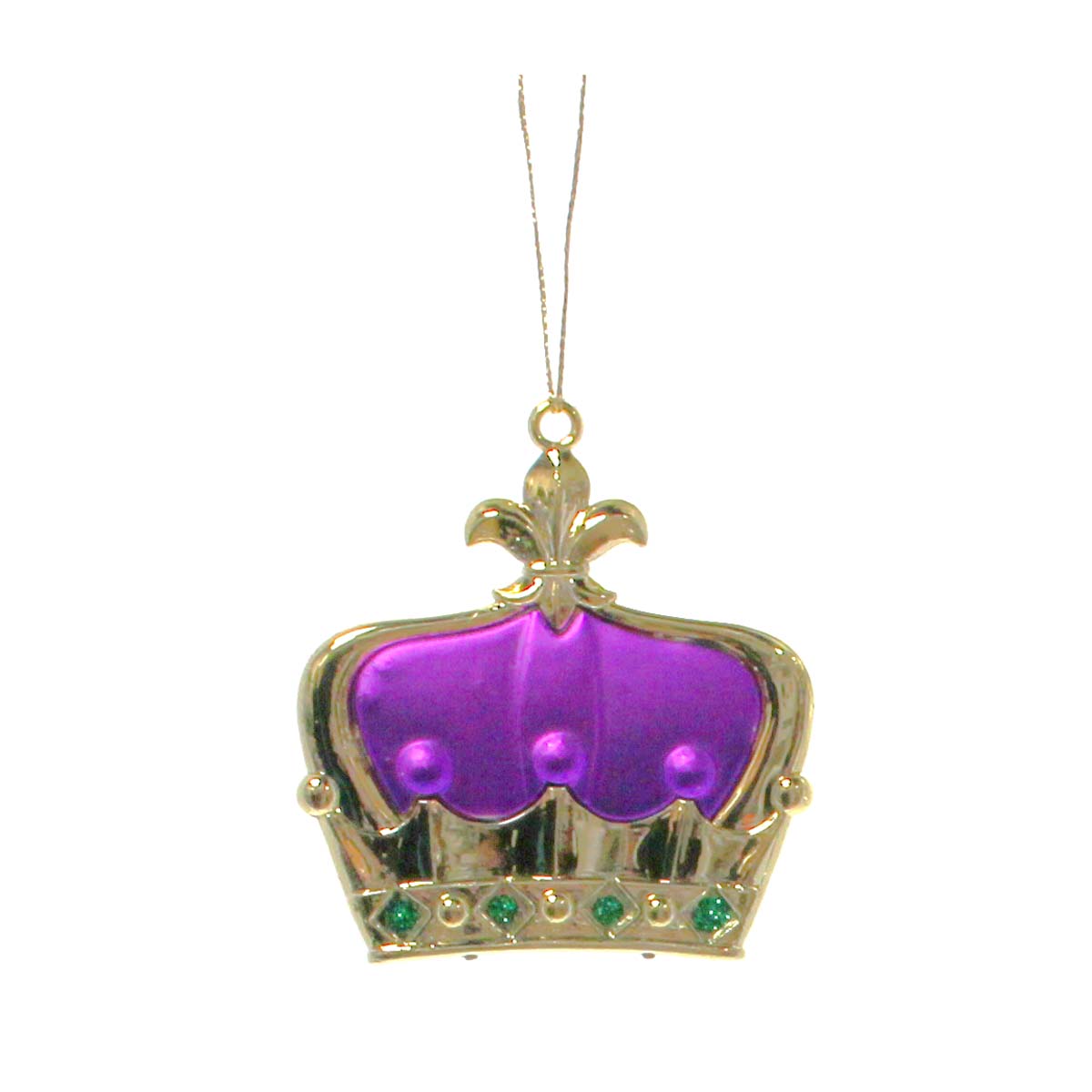 Crown Ornaments, Purple & Gold, 3.5" Mardi Gras