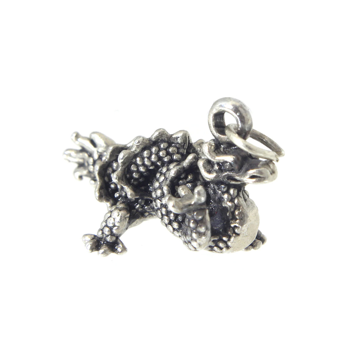 Dragon charm/pendant, twisting tail, Sterling Silver