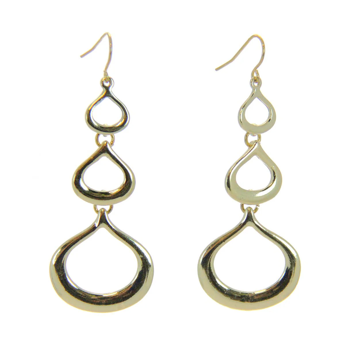 Drop Tiered Gold Earrings
