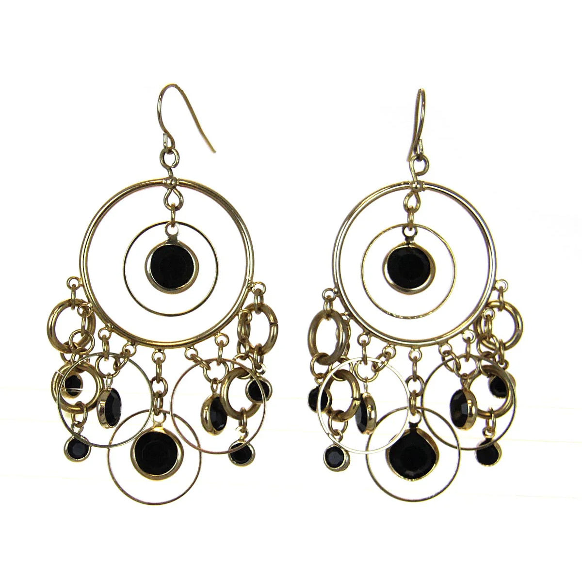 Chandelier Circle Gold Earrings