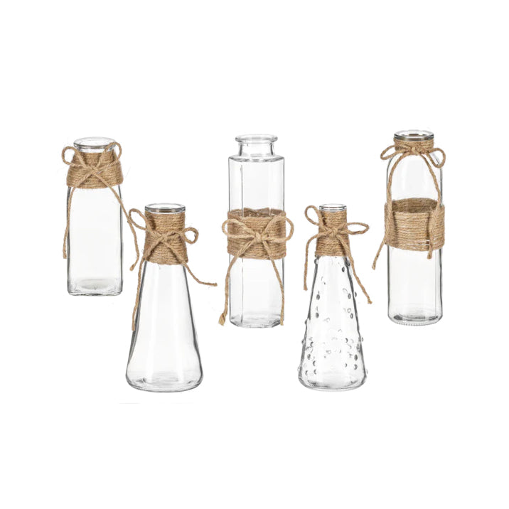 Jute Wrapped Bud Vase Set