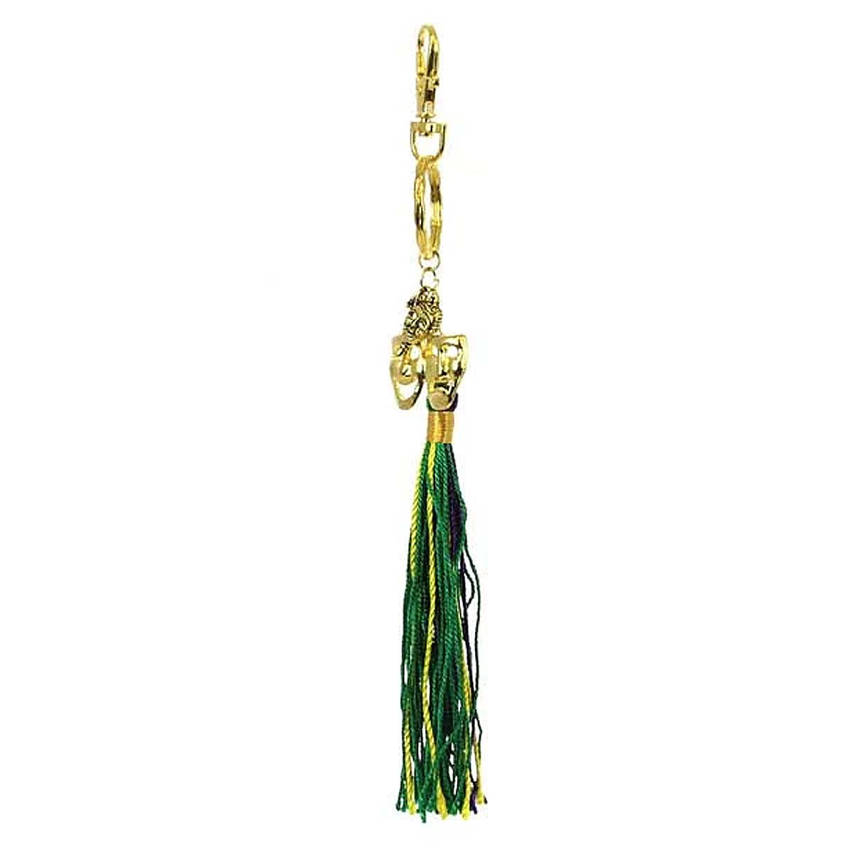 Mardi Gras Tassel Key Chain, Fleur De Lis/Crown