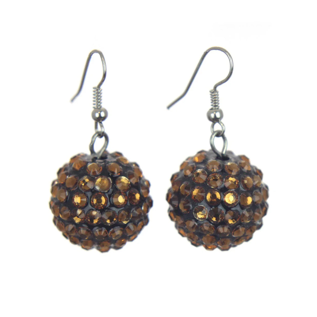 Kirks Folly Fairy Fire Ball Pave' Crystal Drop Earrings