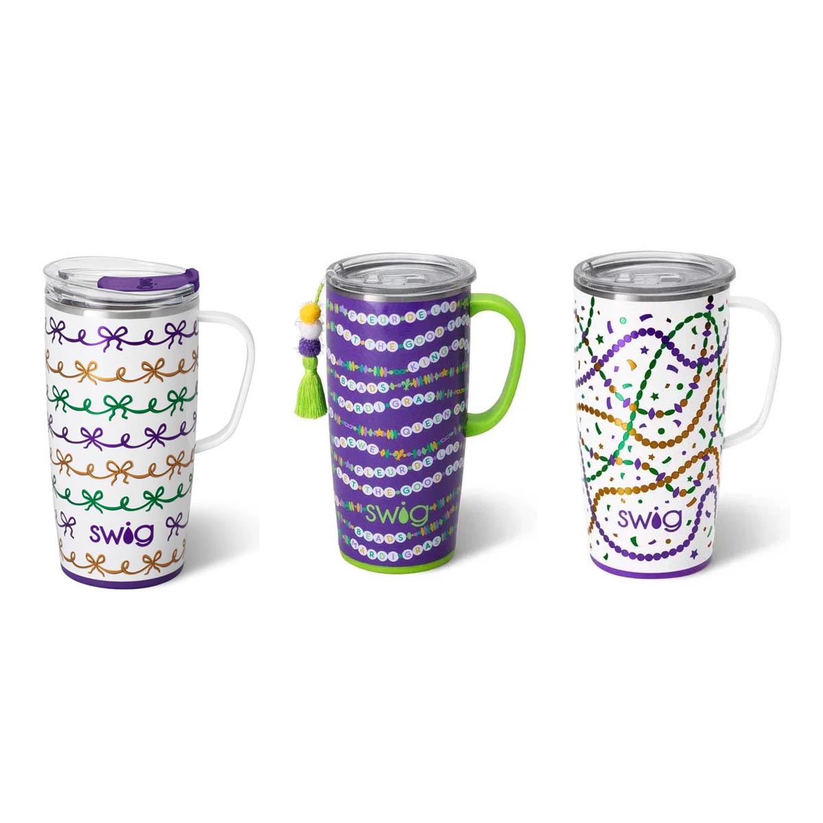 Mardi Gras Swig Travel Mug 22oz