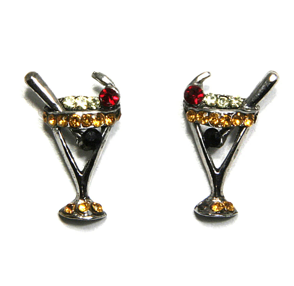 Silver Martini Earrings