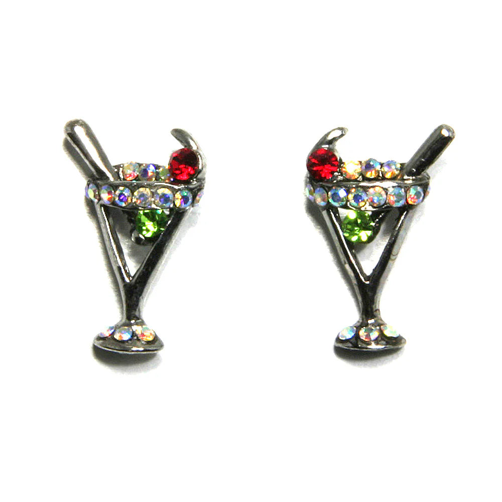 Silver Martini Earrings