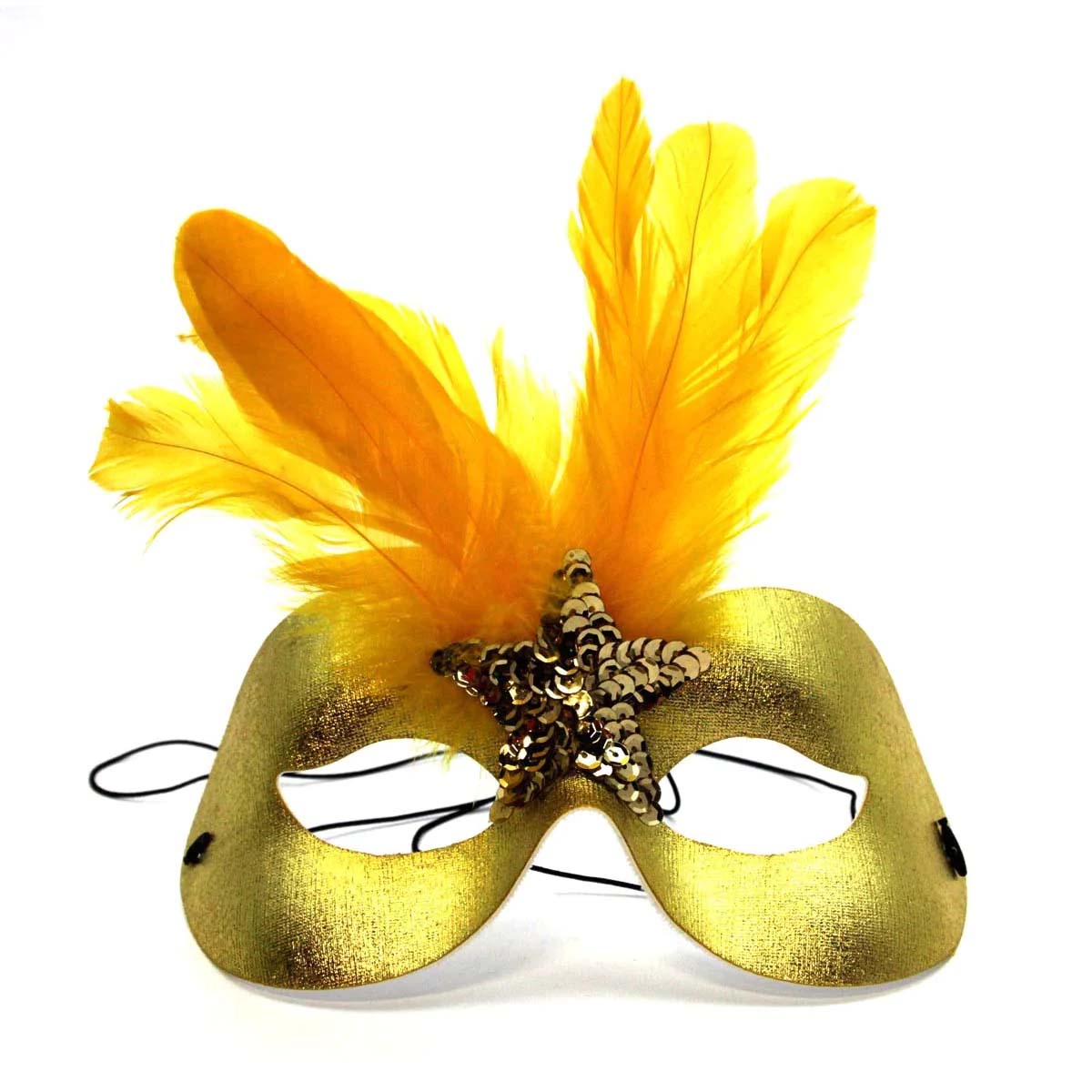Stardust Fushsia Mask with Feathers