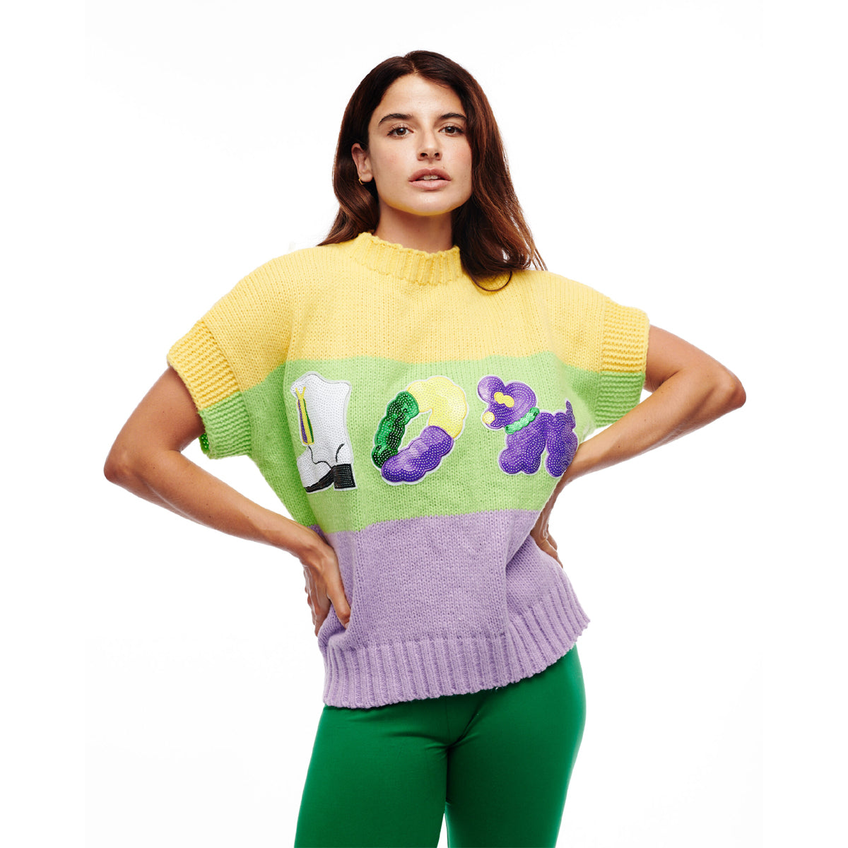 Mardi Gras Sweater with Icons