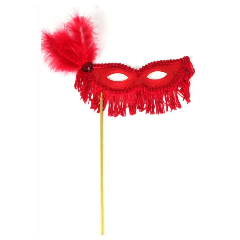 Mask on Stick w/Fringe