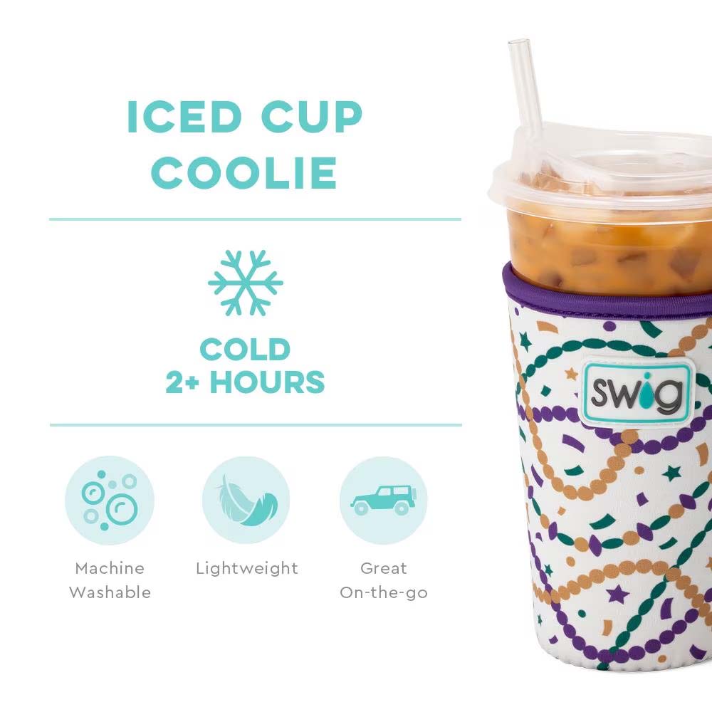 Mardi Gras Iced Cup Coolie 22oz, 2 designs