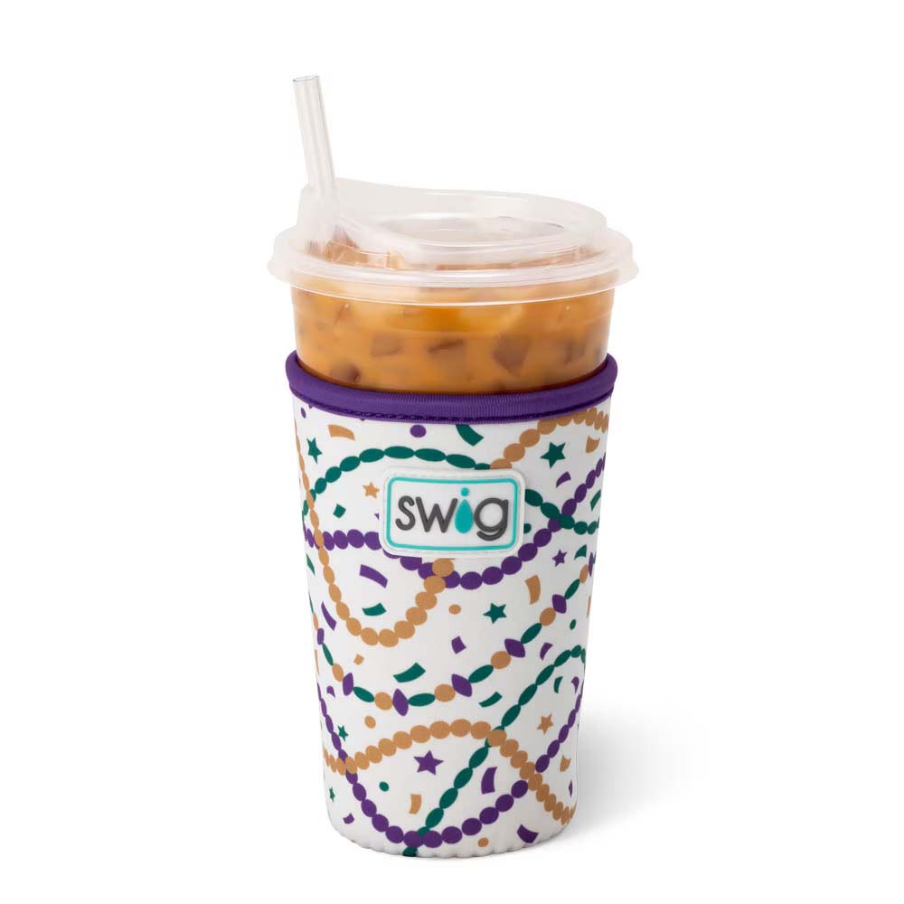 Mardi Gras Iced Cup Coolie 22oz, 2 designs