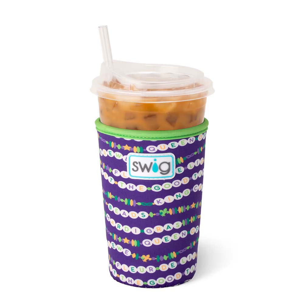 Mardi Gras Iced Cup Coolie 22oz, 2 designs