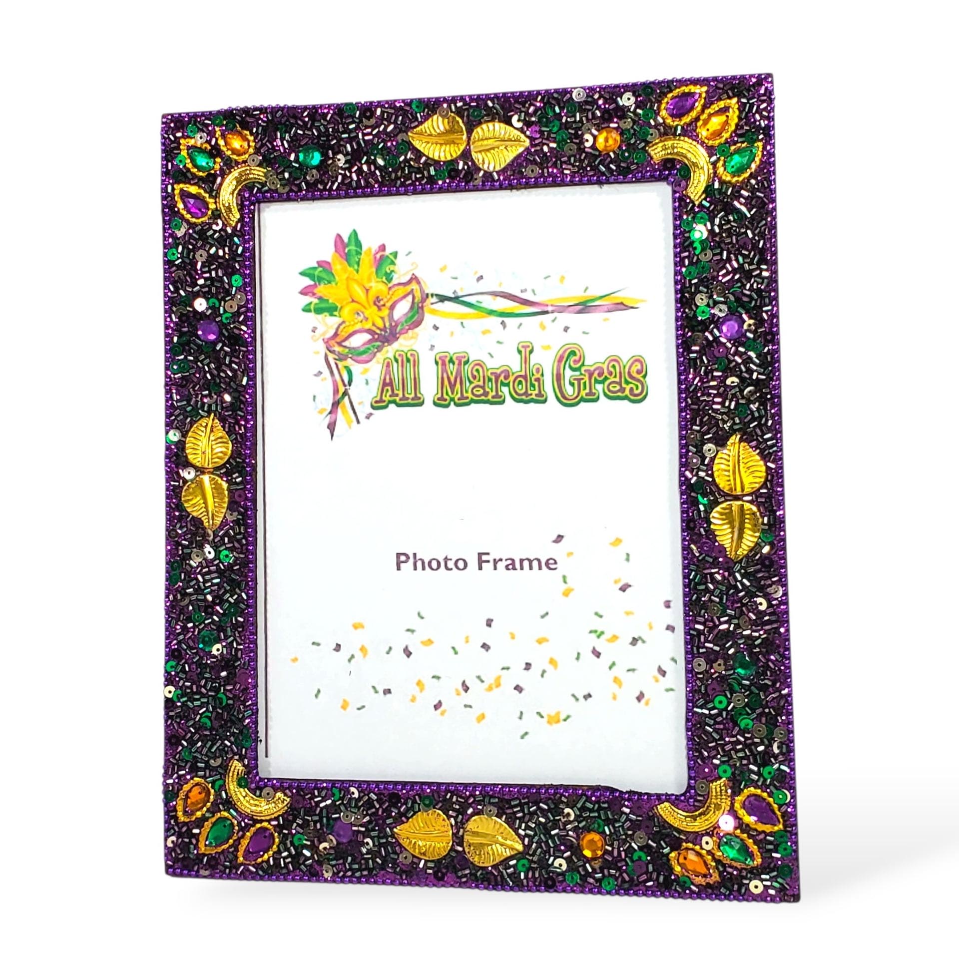 Mardi Gras Purple Palm Leaves Frame 3 sizes