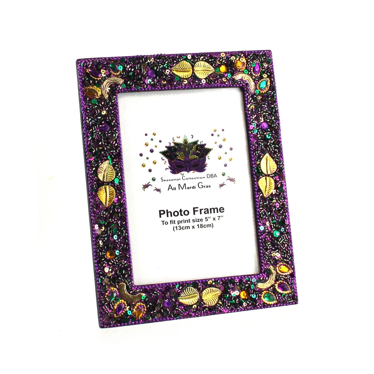 Mardi Gras Purple Palm Leaves Frame 3 sizes