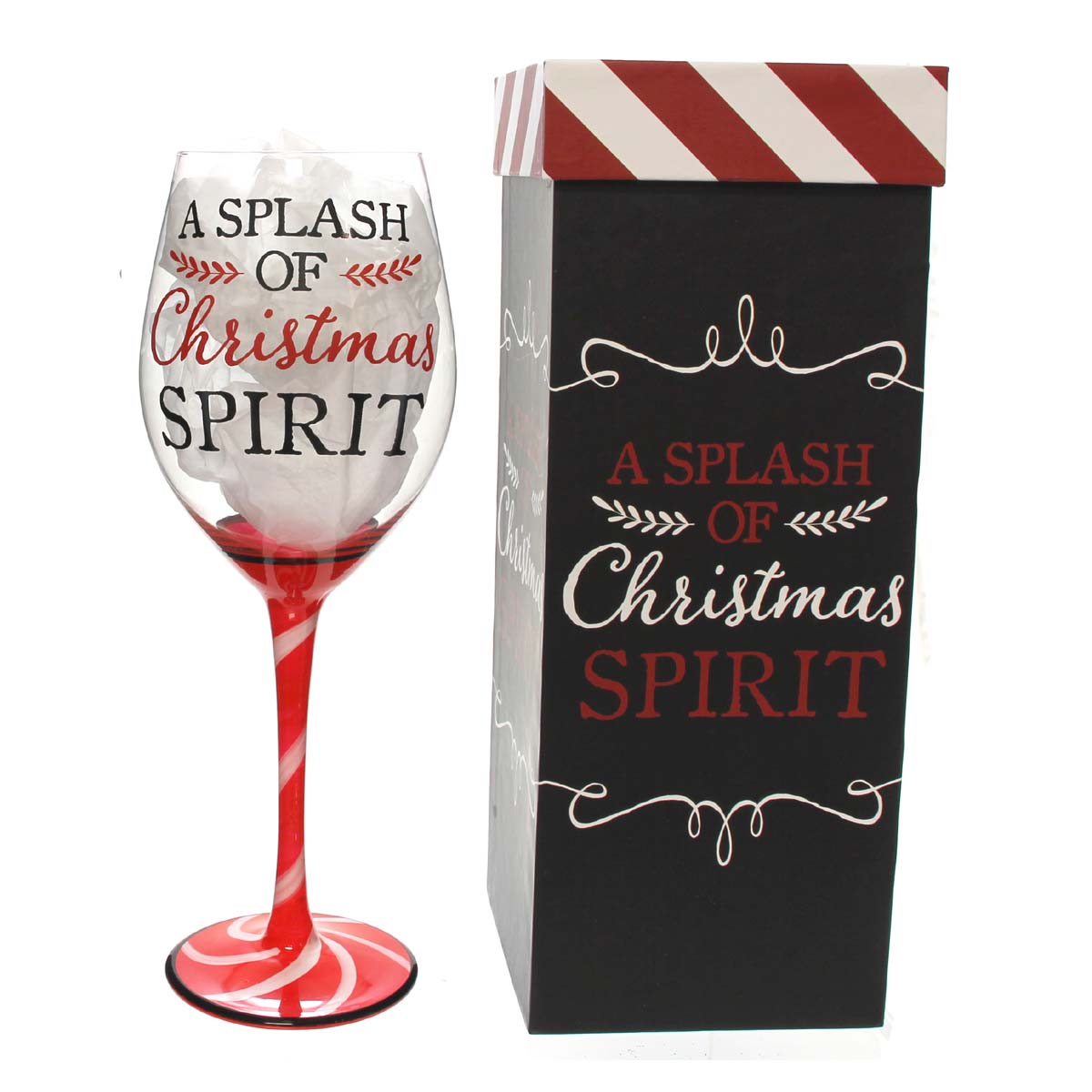 Stemmed Wine Glass, w/ Box, A Dash of Christmas Magic