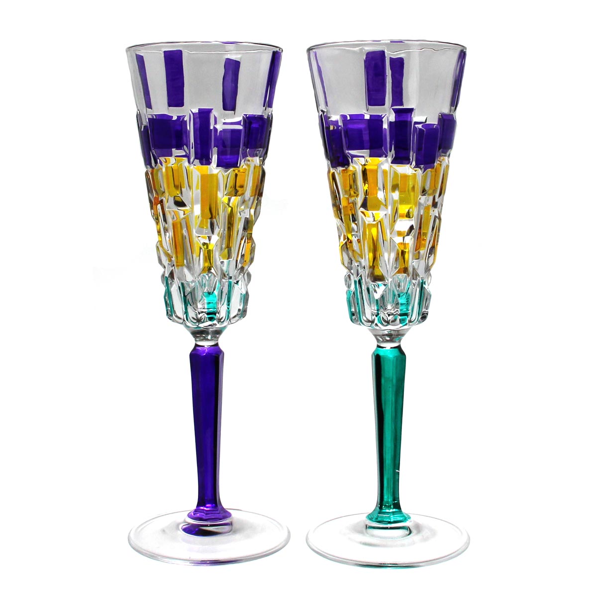 Mardi Gras Frank Lloyd Wright Flute Glass