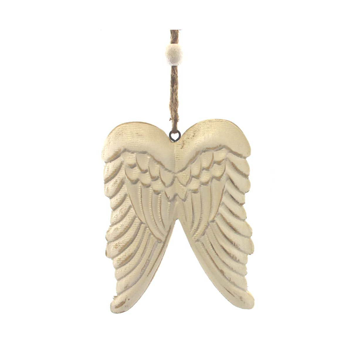 Painted Wood Angel Wings Ornament