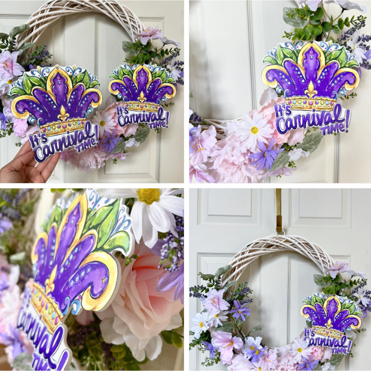 Queen Crown Decornament-Mardi Gras Wreath