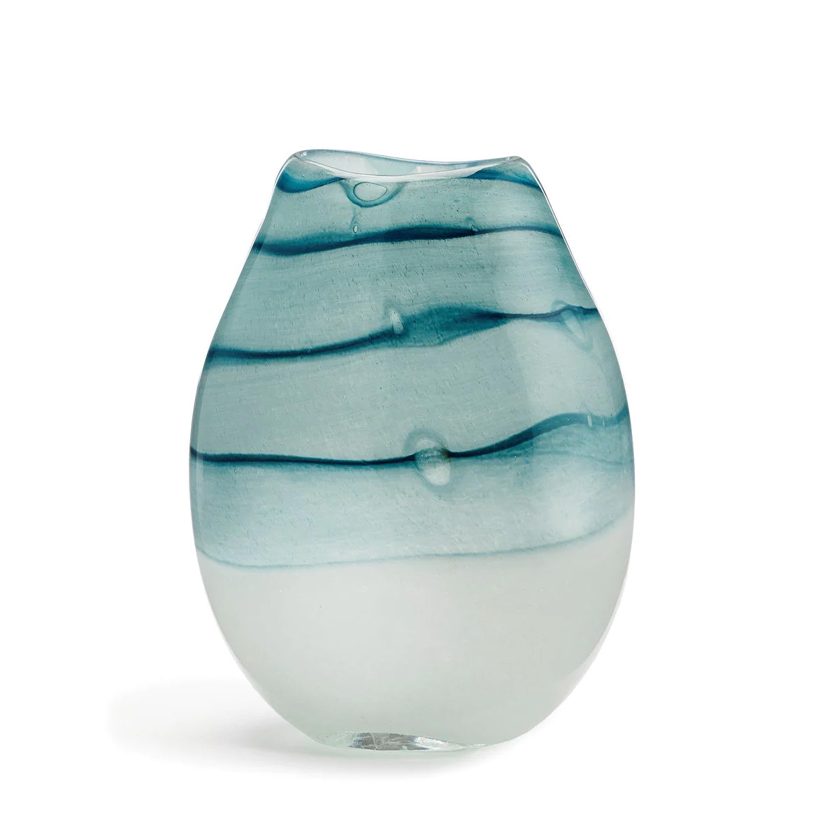 Blue & White Glass Vase - Small