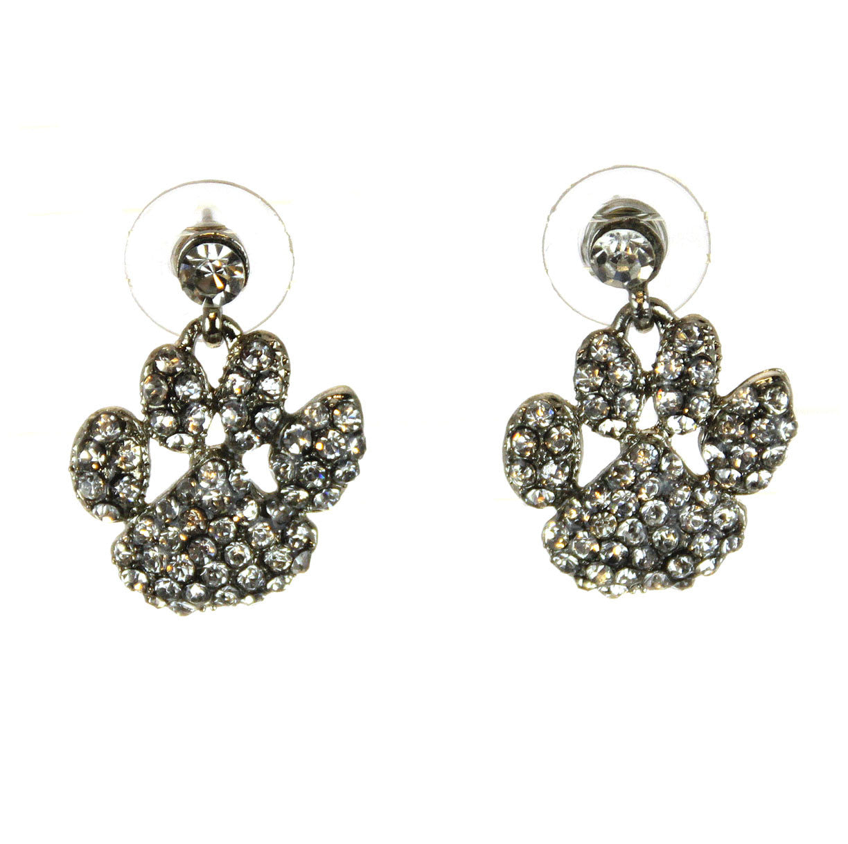 Tiger Paws Earrings Pave Crystals