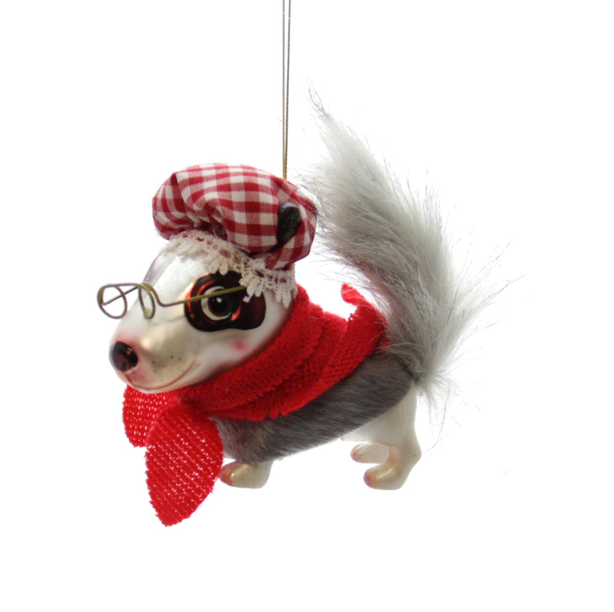 Bull Terrier Dog as a Wolf Ornament, Red Riding Hood collection