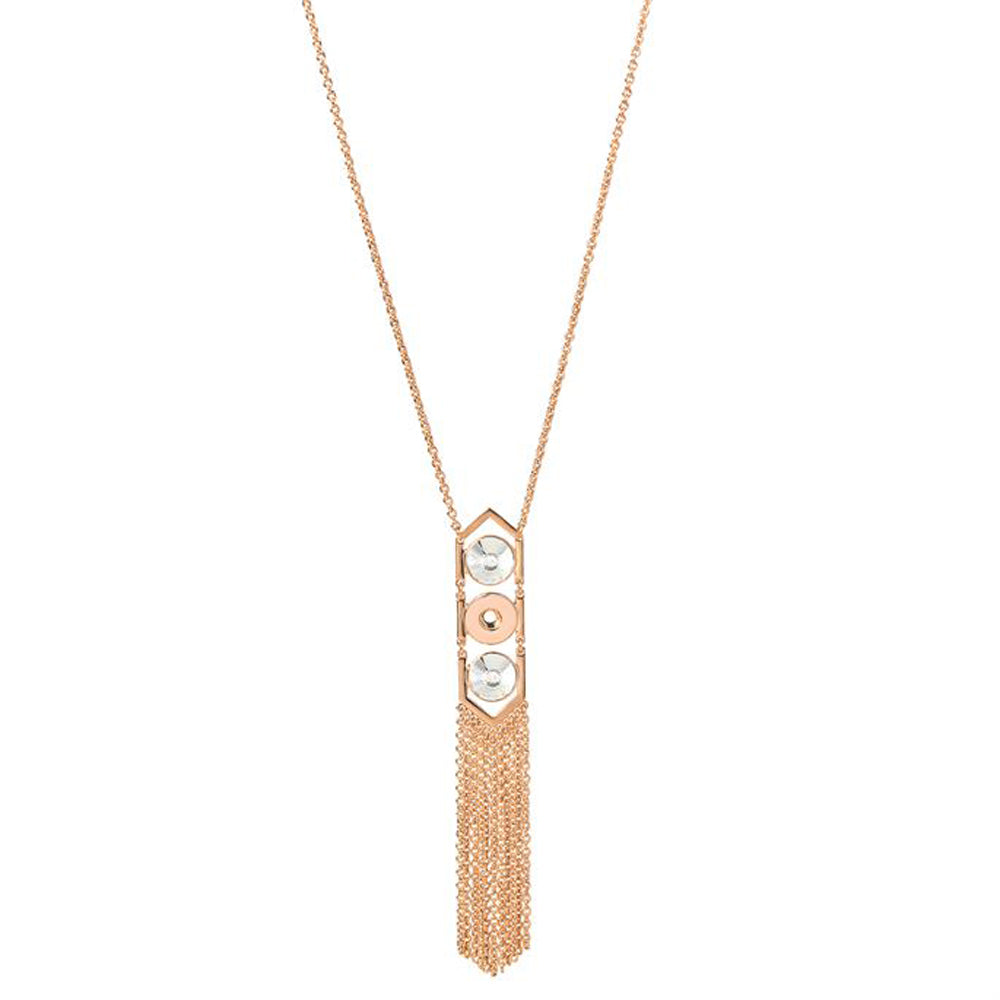 Petite Ginger Snaps Necklace Cache Tassel-Rose Gold