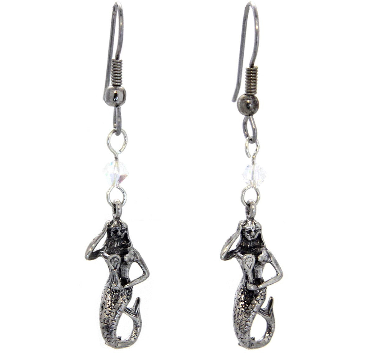 Mermaid Earrings Sterling Silver Charms