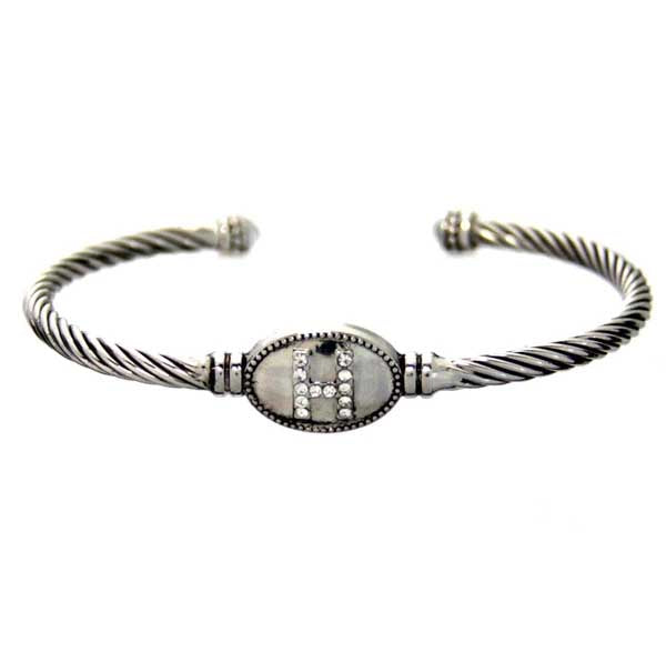 Initial Bracelet Cuff-Rope