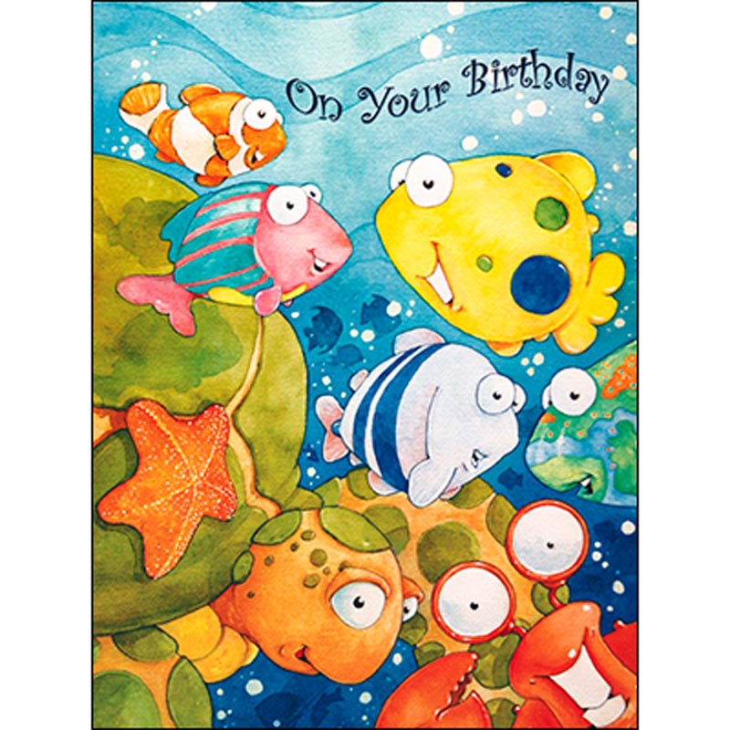 Birthday Card: More wishes than all the fishes in the sea!