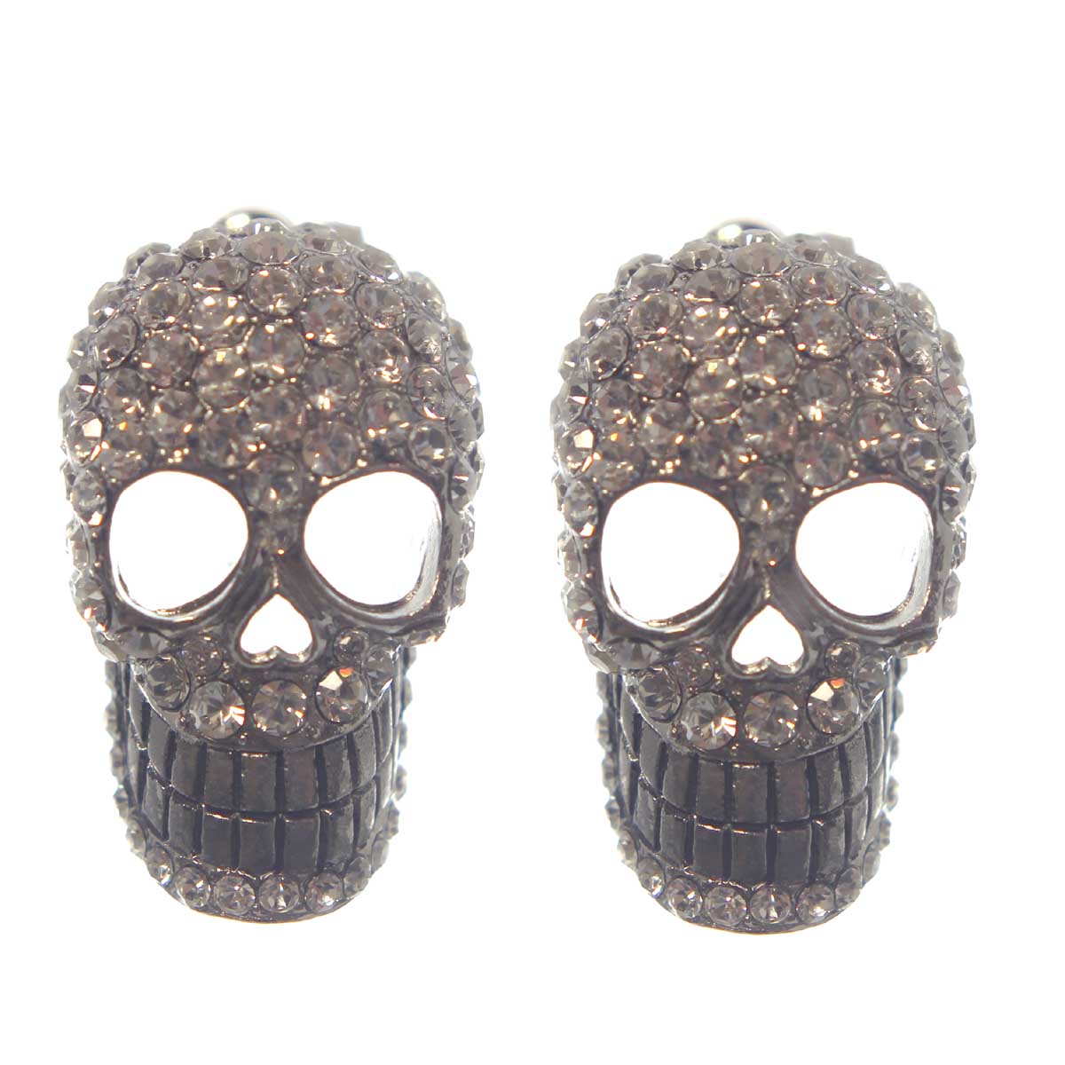 Pave Skull Necklace & Earring Set