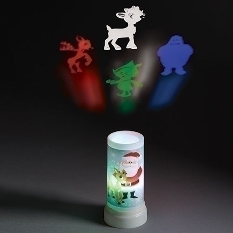 Rudolph Projector, "Holiday Candle" 6.75"H, LED