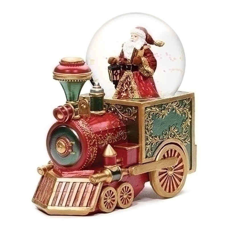 Musical Train with Santa in a Glitterdome 7.25"H