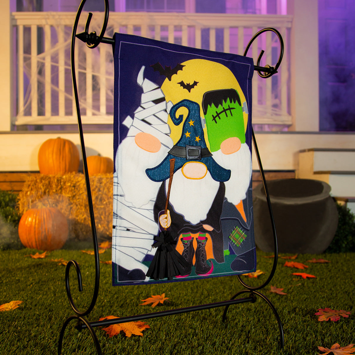 Trick or Treat Gnomes Garden Flag