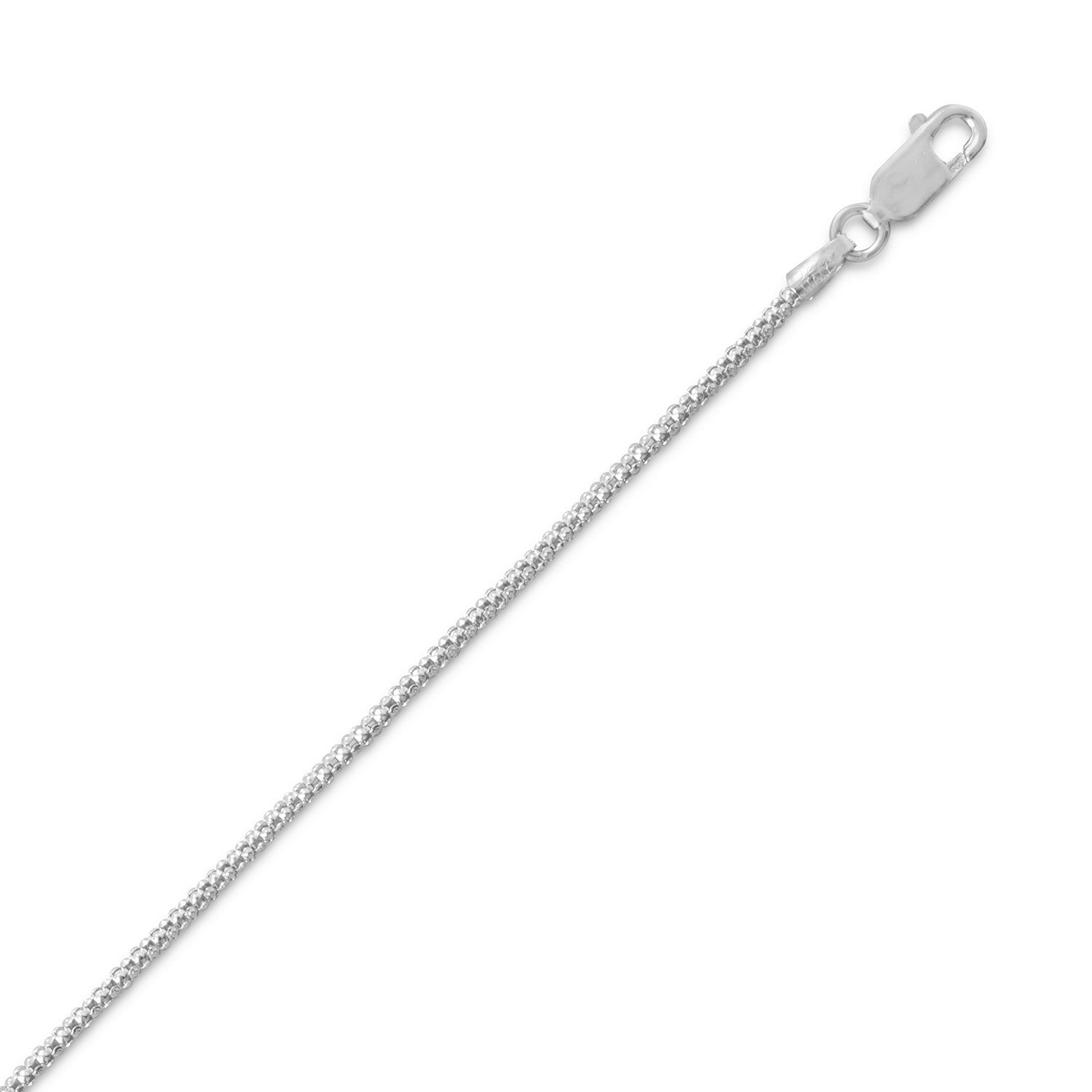 Popcorn Oxidized Sterling Silver Chain 18" 2.2mm